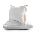 Royal Angler High Quality Loom Design Ultra Soft Premium Egyptian Cotton Dobby Jacquard  Gusset Pillow 50x75cm +5cm White