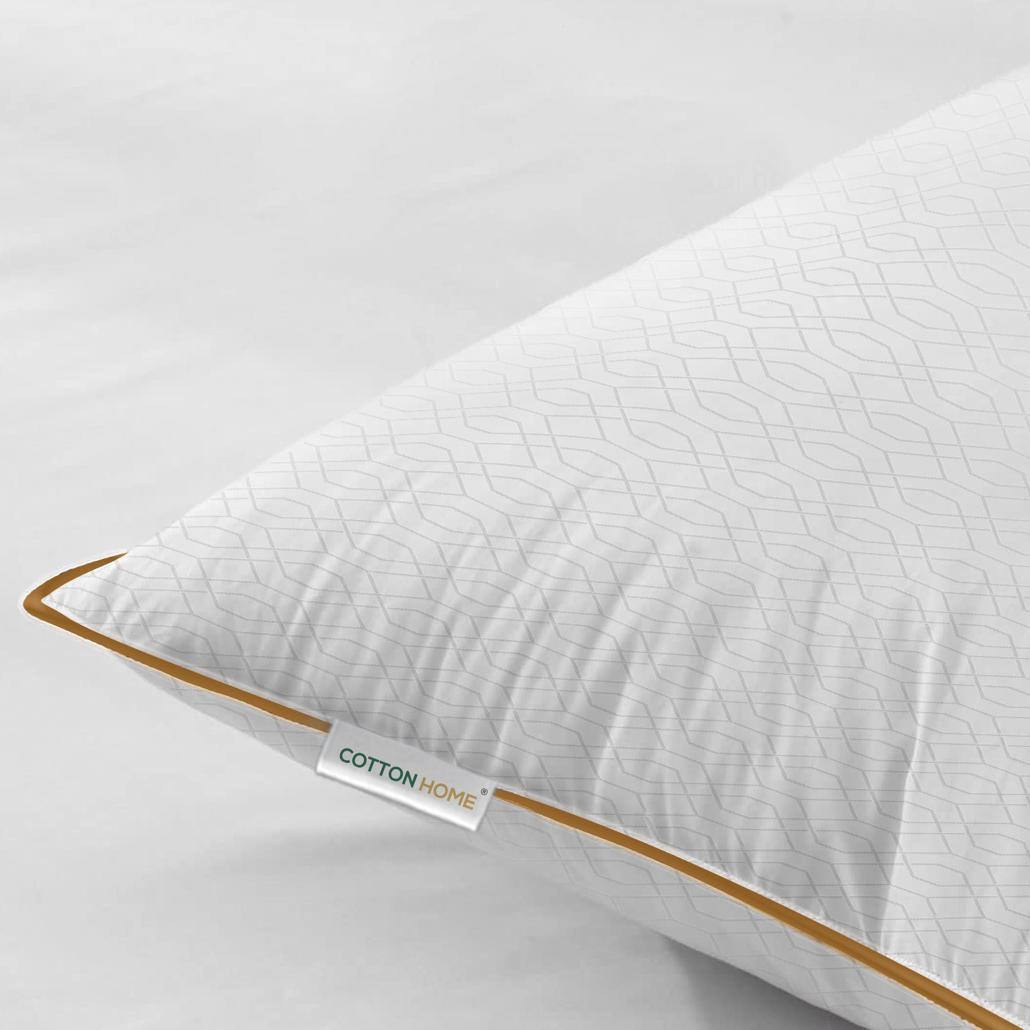 Royal Angler High Quality Loom Design Ultra Soft Premium Egyptian Cotton Dobby Jacquard  Pillow 50x75cm White