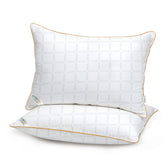 Royal Angler High Quality Grid Design Ultra Soft Premium Egyptian Cotton Dobby Jacquard  Pillow 50x75cm White