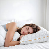 Royal Angler Premium Luxury Egyptian Cotton Pillow 50x90cm with Gold Piping - Grid