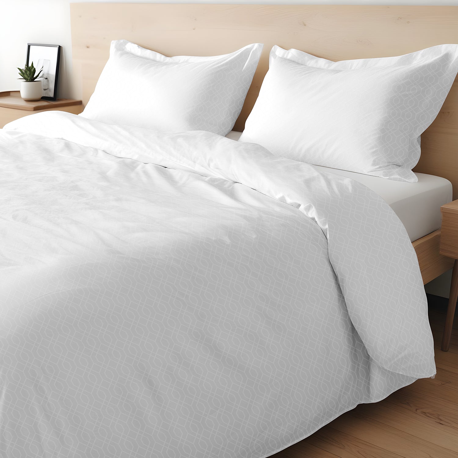 Egyptian Cotton 6 Piece Duvet Cover Set 220x240cm White Loom
