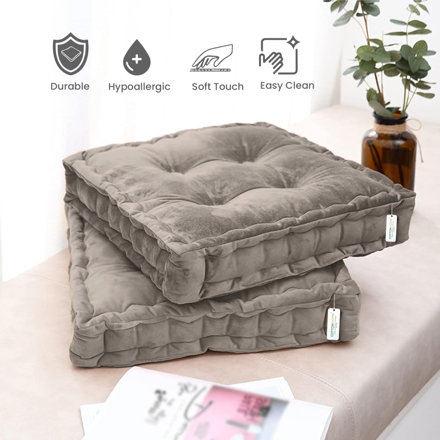 Serenity Velvet Multipurpose Seat Cushion 40x40cm Square Shape Seating