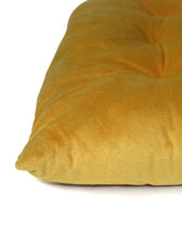 Velvet Slip Free Tufted  Chair Cushion Dark Mustard 40x40cm - Pack of 4 - Cotton Home