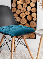 Velvet Slip Free Tufted  Chair Cushion Dark Teal 40x40cm - Cotton Home