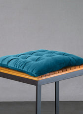 Velvet Slip Free Tufted  Chair Cushion Dark Teal 40x40cm - Cotton Home