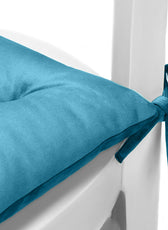 Velvet Slip Free Tufted  Chair Cushion Dark Teal 40x40cm - Cotton Home