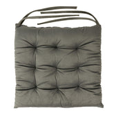 Velvet Slip Free Tufted  Chair Cushion Dark Grey 40x40cm