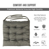 Velvet Slip Free Tufted  Chair Cushion Dark Grey 40x40cm - Pack of 2