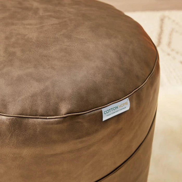 Luxury Pure Faux Leather Ottoman 45x35 cm