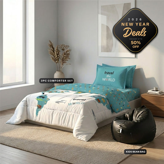 New Year Essentials Combo – Kids Bedding & Bean Bag Bundle 11