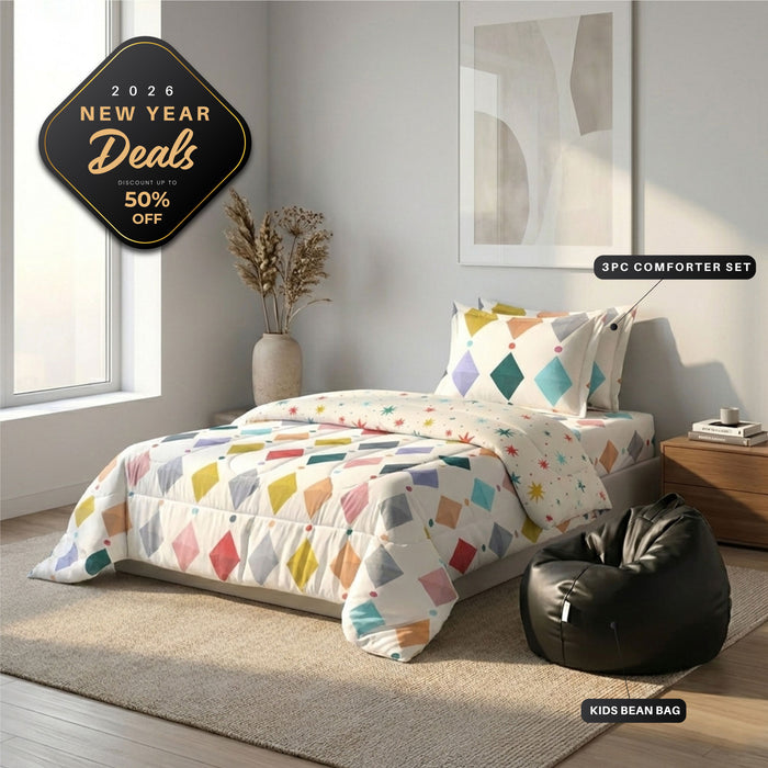 New Year Essentials Combo – Kids Bedding & Bean Bag Bundle 15