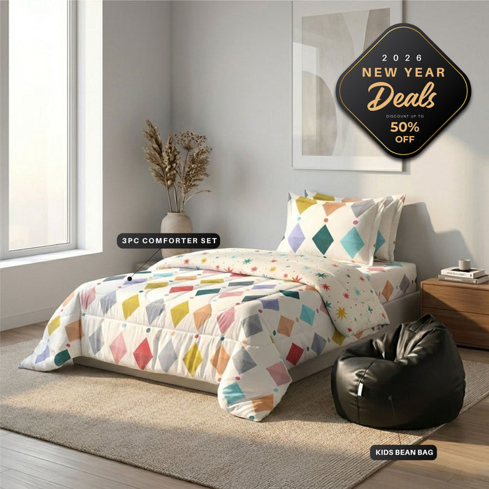 New Year Essentials Combo – Kids Bedding & Bean Bag Bundle 15