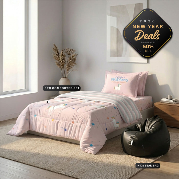 New Year Essentials Combo – Kids Bedding & Bean Bag Bundle 17