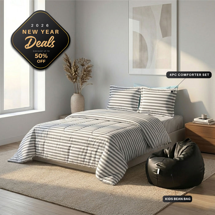 New Year Essentials Combo – 4PC Kids Bedding & Bean Bag Bundle 18