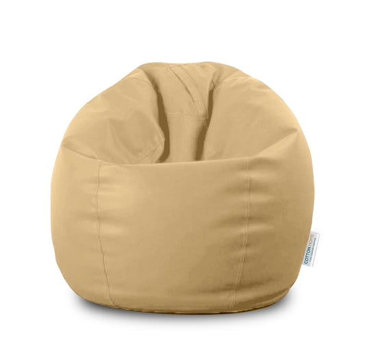 Kids Bean Bag Dark Beige Small Size Indoor Outdoor Furniture Sofa Zipper Closure Couch PU Leather Polystyrene Beads Filling Chair Comfy Washable Durable Room Organizer for kids 50x80x80cm - Cotton Home