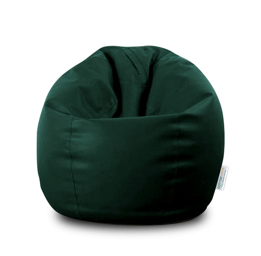 Kids Bean Bag Emerald Green Small Size Indoor Outdoor Furniture Sofa Zipper Closure Couch PU Leather Polystyrene Beads Filling Chair Comfy Washable Durable Room Organizer for kids 50x80x80cm - Cotton Home