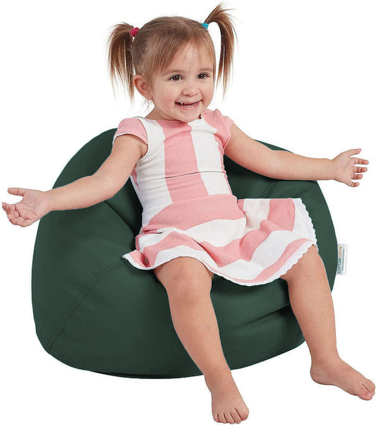 Kids Bean Bag Emerald Green Small Size Indoor Outdoor Furniture Sofa Zipper Closure Couch PU Leather Polystyrene Beads Filling Chair Comfy Washable Durable Room Organizer for kids 50x80x80cm - Cotton Home