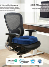 Ergonomic Memory Foam Donut Pillow for Tailbone & Hemorrhoid Pain Relief – 35x42cm, Blue