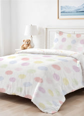3PC Kids Duvet Cover Set – 135x220 Color Pops Design 100% Premium Cotton