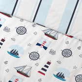3PC Kids Duvet Cover Set – 135x220 Little Sailors Design 100% Premium Cotton
