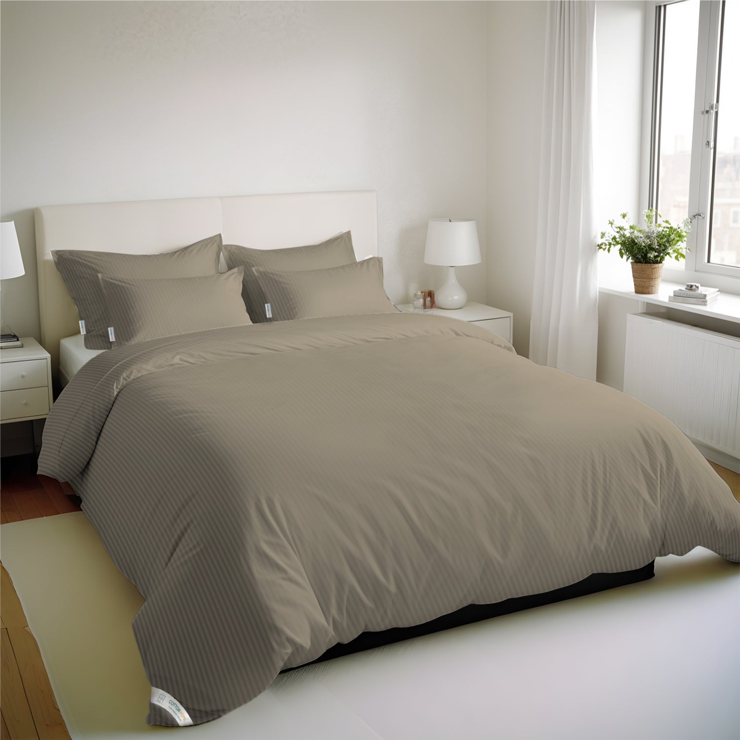6 Piece Duvet Cover Set 220x240cm Supersoft Grey