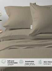 6 Piece Duvet Cover Set 220x240cm Supersoft Grey