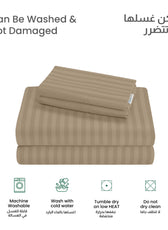 6 Piece Duvet Cover Set 240x260cm Supersoft Light Brown