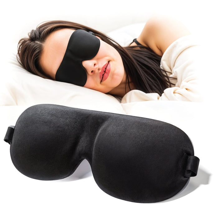 Adjustable 3D Sleep Mask – Ultra Soft, Light-Blocking Eye Cover for Travel & Relaxation