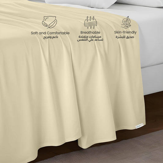 Flat Sheet Super Soft Queen 200x220cm-Beige