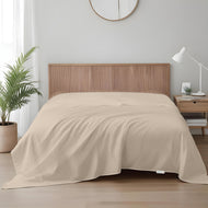 Flat Sheet Super Soft King 220x240cm-Dk Beige