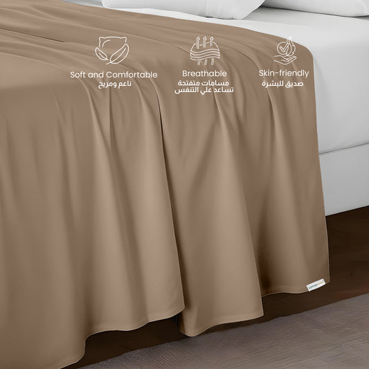 Flat Sheet Super Soft King 220x240cm-Golden