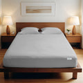 3 Piece Fitted Sheet Set Super Soft Grey Twin Size 160x200+30cm with 2 Pillow Case