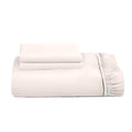 3 Piece Fitted Sheet Set Super Soft Ivory Single Size 90x200+20cm with 2 Pillow Case