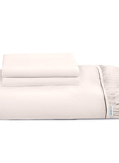 3 Piece Fitted Sheet Set Super Soft Ivory Single Size 120x200+25cm with 2 Pillow Case - Cotton Home