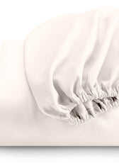 Super Soft Twin Size Fitted sheet 160x200+30 CM Ivory with Deep Pockets - Cotton Home