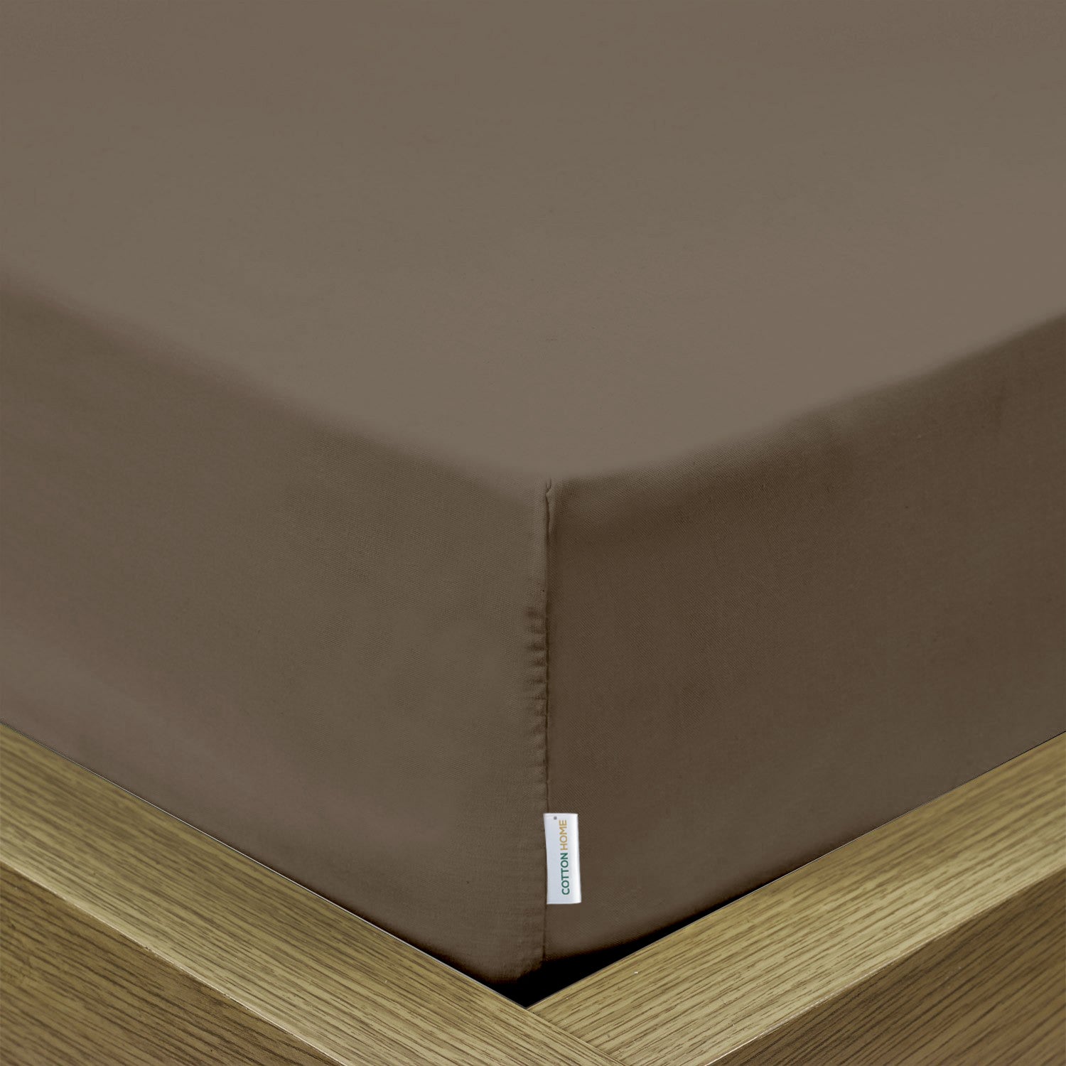 3 Piece Fitted Sheet Set Super Soft Brown King Size 180x200+30cm with 2 Pillow Case - Cotton Home