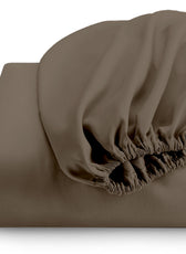 3 Piece Fitted Sheet Set Super Soft Brown King Size 180x200+30cm with 2 Pillow Case - Cotton Home