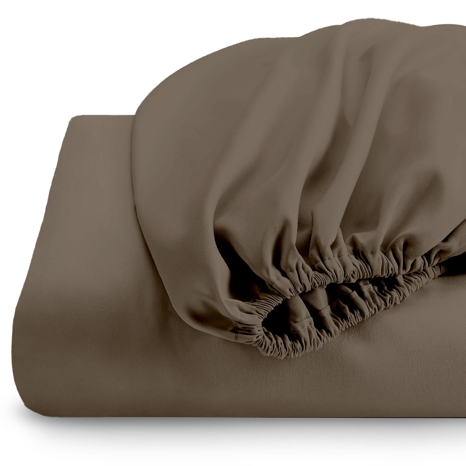 3 Piece Fitted Sheet Set Super Soft Brown King Size 180x200+30cm with 2 Pillow Case - Cotton Home
