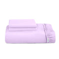 3 Piece Fitted Sheet Set Super Soft Light Purple Single Size 90x200+20cm with 2 Pillow Case