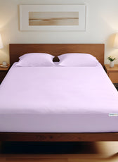 3 Piece Fitted Sheet Set Super Soft Light Purple Single Size 120x200+25cm with 2 Pillow Case - Cotton Home