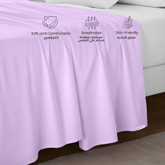 Flat Sheet Soft Single 160x220cm-Light Purple