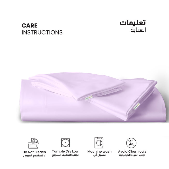 3 Piece Flat Sheet Set Super Soft Purple Single Size 160x220 with 2 Pillow Case