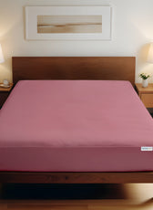 Super Soft Twin Size Fitted sheet 160x200+30 CM Mauve with Deep Pockets - Cotton Home