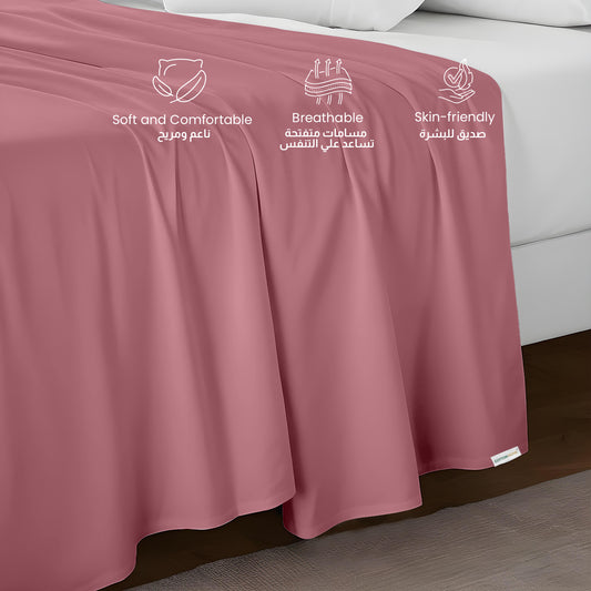 Flat Sheet Soft Single 160x220cm-Mauve
