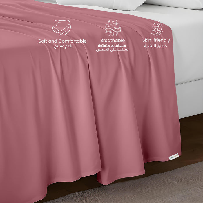 Flat Sheet Soft Single 160x220cm-Mauve