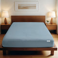 Super Soft Single Fitted Sheet 90x200+20cm Metallic Blue with Deep Pockets