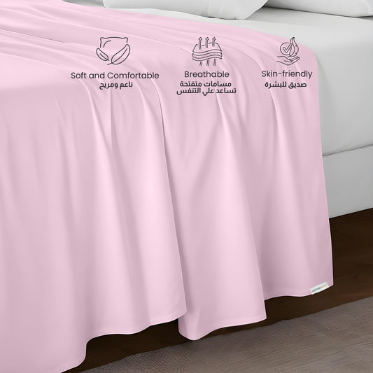 Flat Sheet Soft Single 160x220cm-Pink