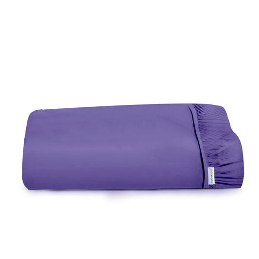 Super Soft Double Size Fitted sheet 120x200+25 cm Purple with Deep Pockets - Cotton Home
