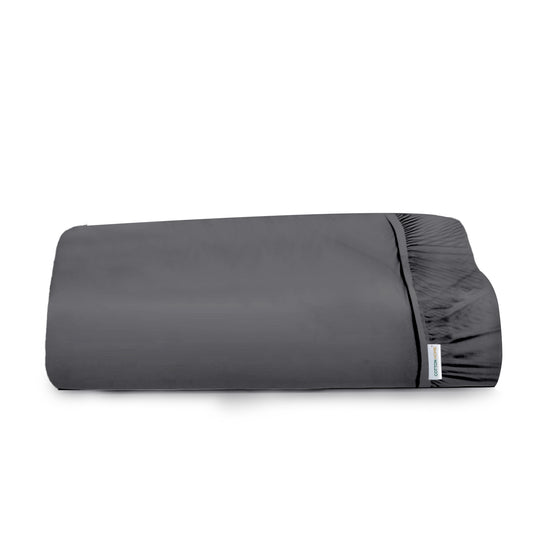 Super Soft Twin Size Fitted sheet 160x200+30 CM Ash Grey with Deep Pockets - Cotton Home
