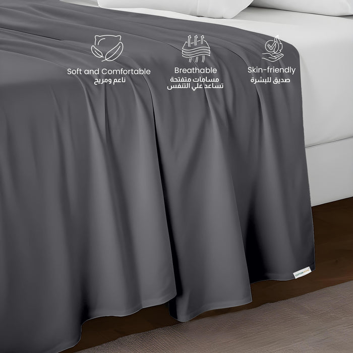 Flat Sheet Soft Single 160x220cm-Silver